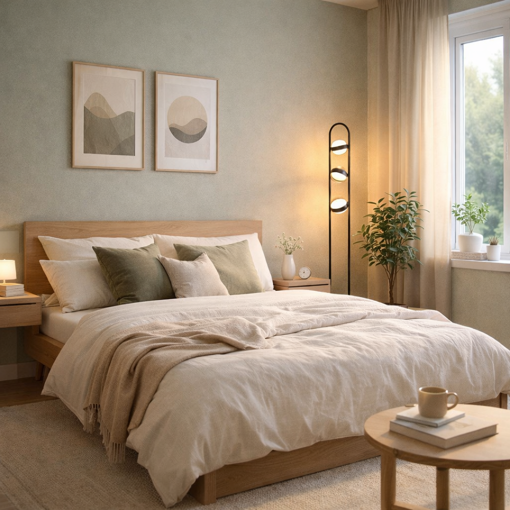 LED Floor Lamp Dimmable Glass Globe Warm White