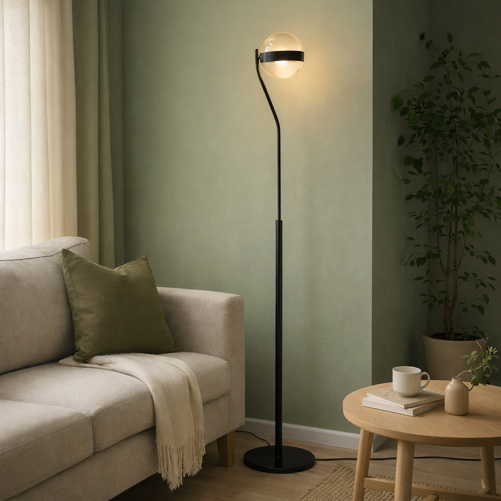 Black Metal Floor Lamp Modern Lighting