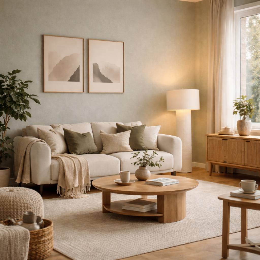 Modern Cream Floor Lamp Metal Standing Light