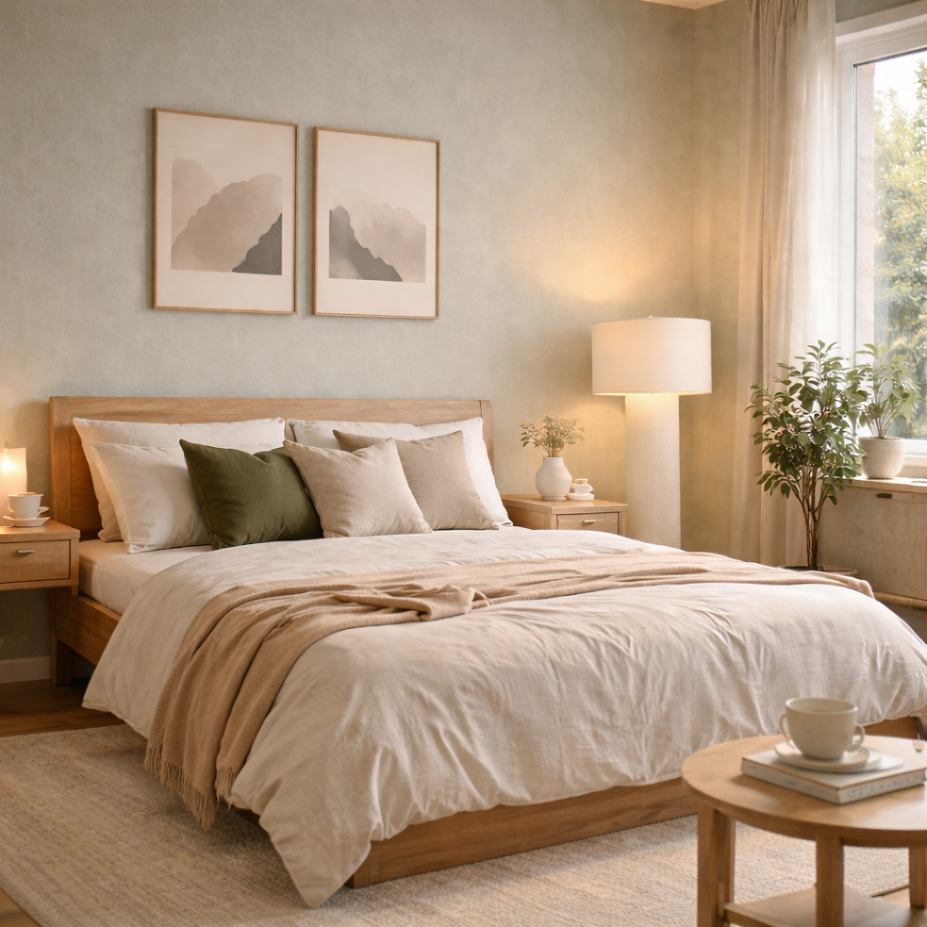 Modern Cream Floor Lamp Metal Standing Light