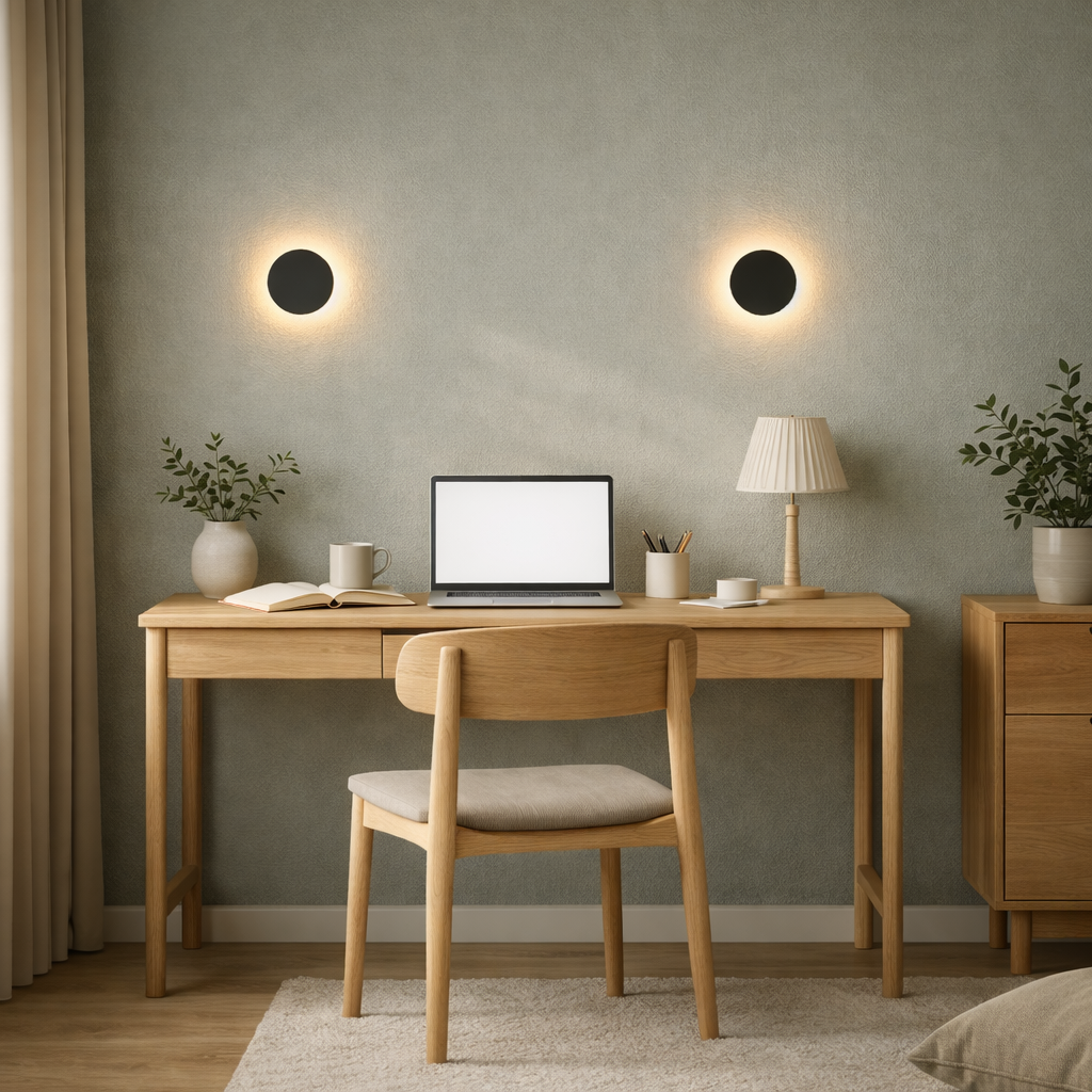 LED Wall Light Modern Black White Battery Cable