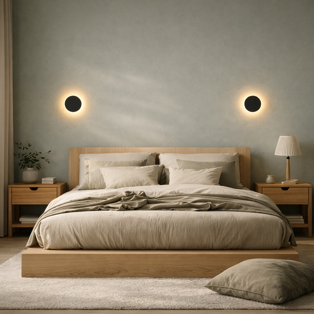 LED Wall Light Modern Black White Battery Cable