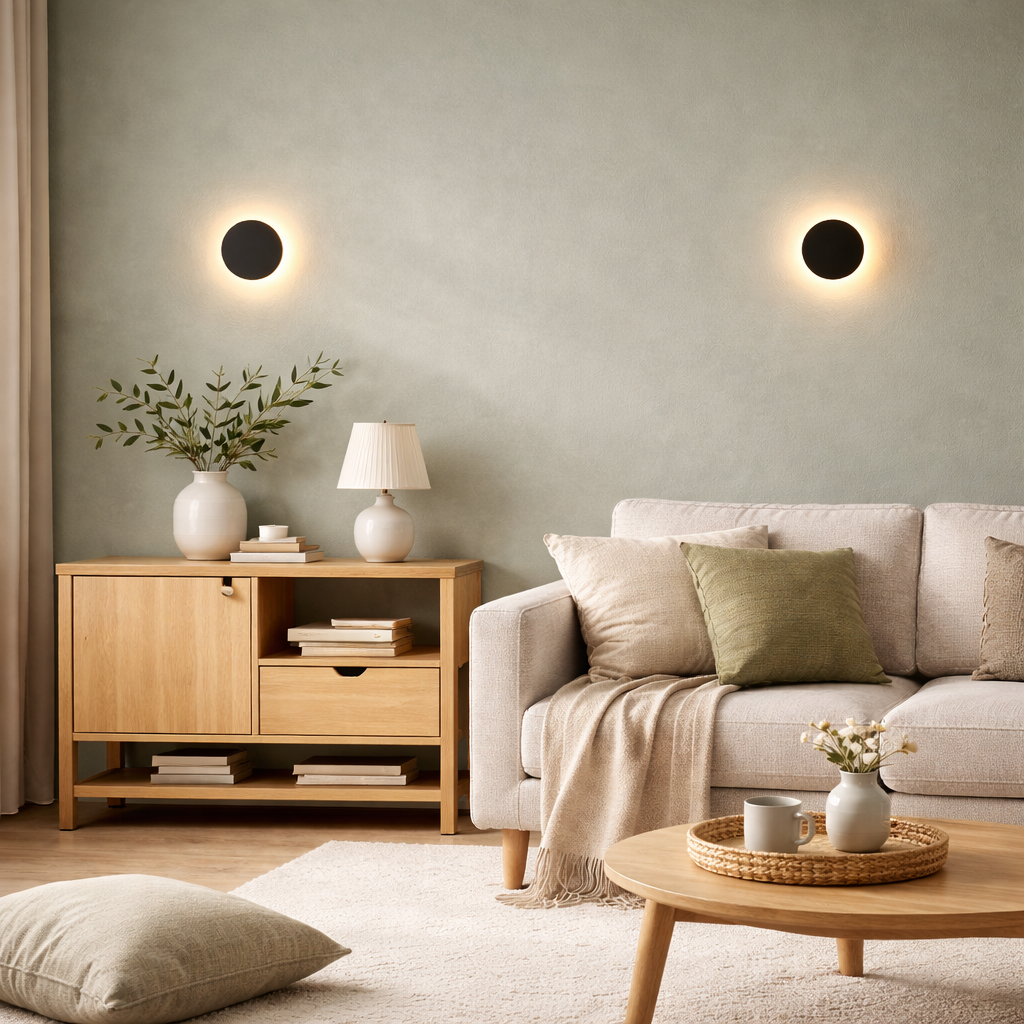 LED Wall Light Modern Black White Battery Cable