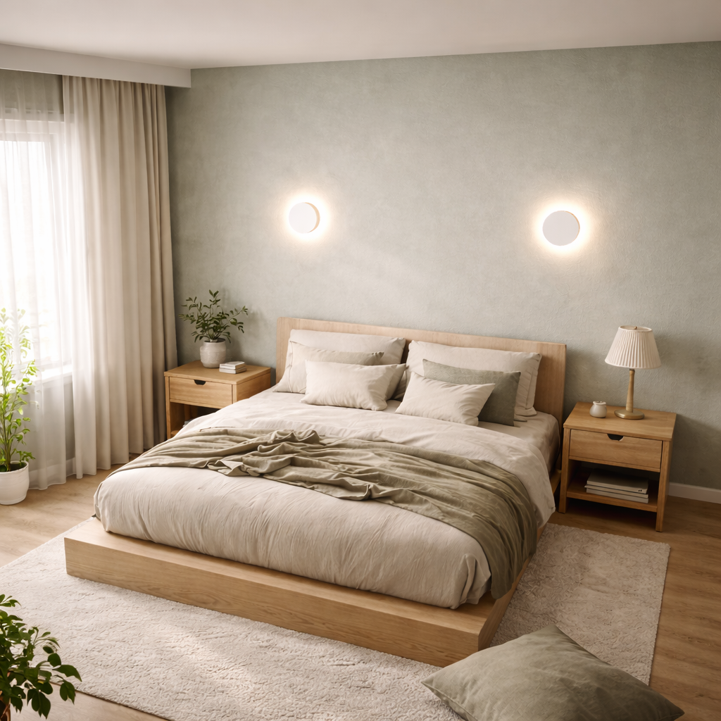 LED Wall Light Modern Black White Battery Cable