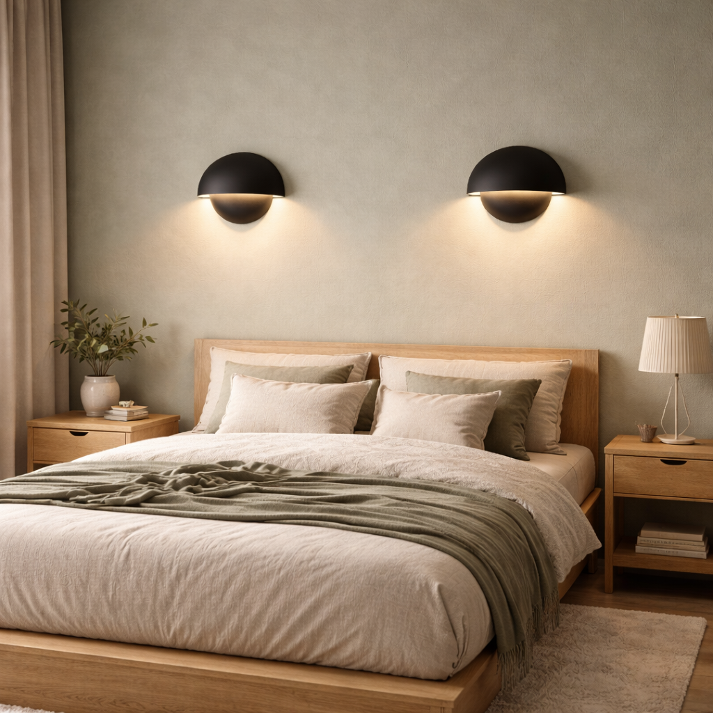 LED Wall Light Outdoor Indoor Black Battery Cable