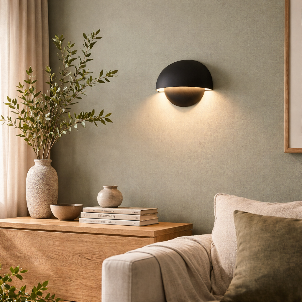 LED Wall Light Outdoor Indoor Black Battery Cable