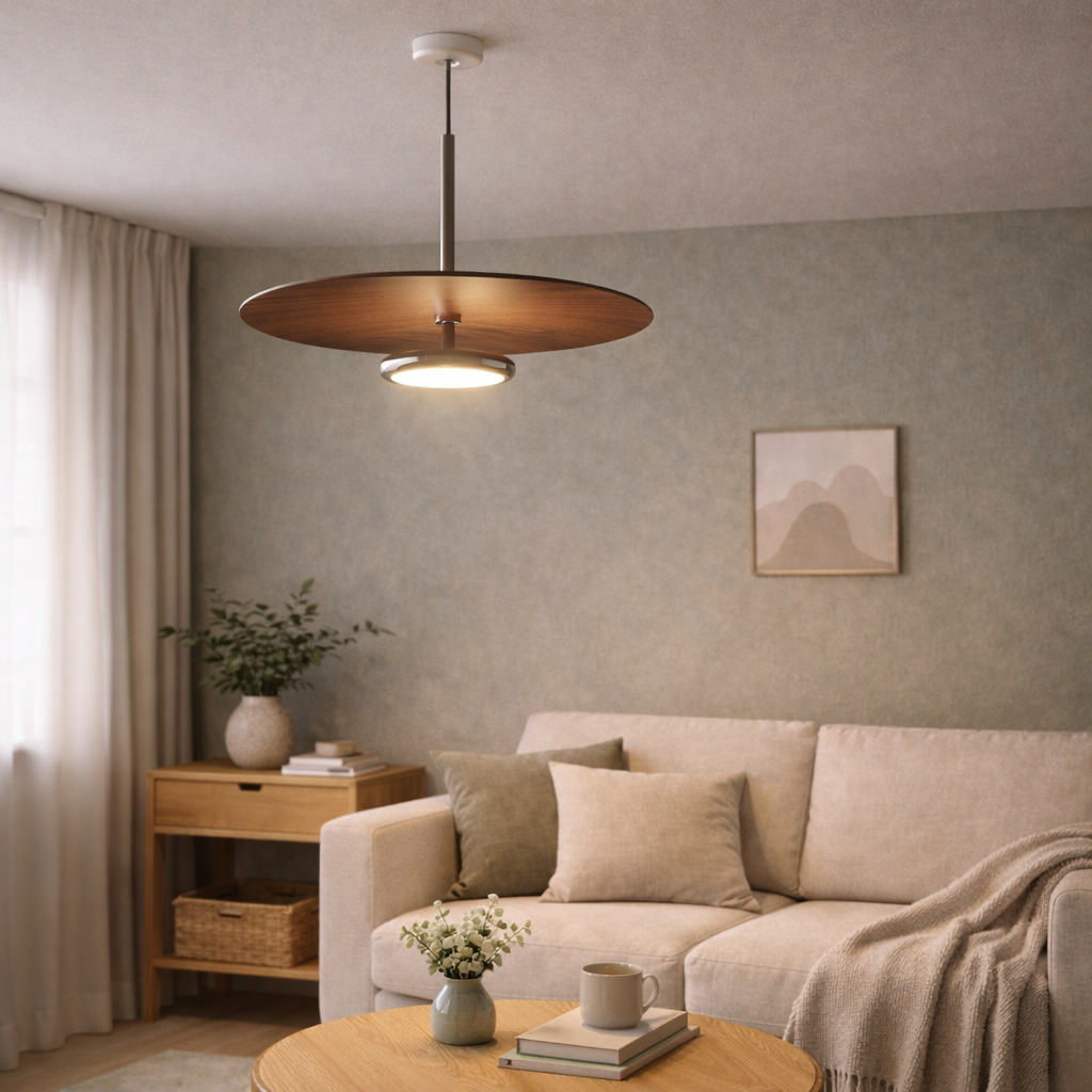LED Pendant Light Walnut Aluminum Dimmable