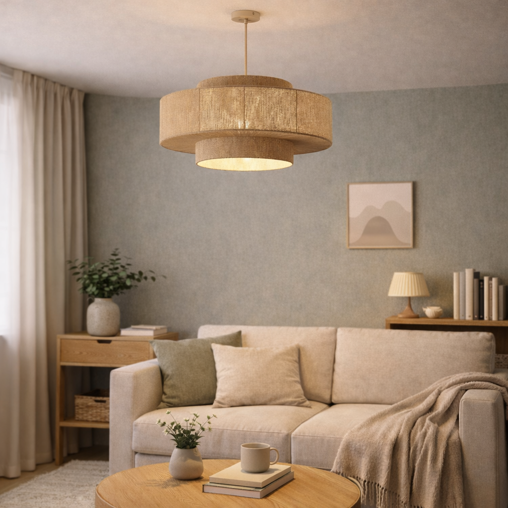 Taupe Pendant Light Fixture Modern Indoor Lighting