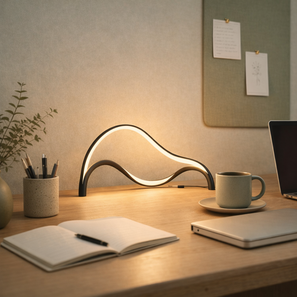 LED Table Lamp Black Modern Minimalist Warm White