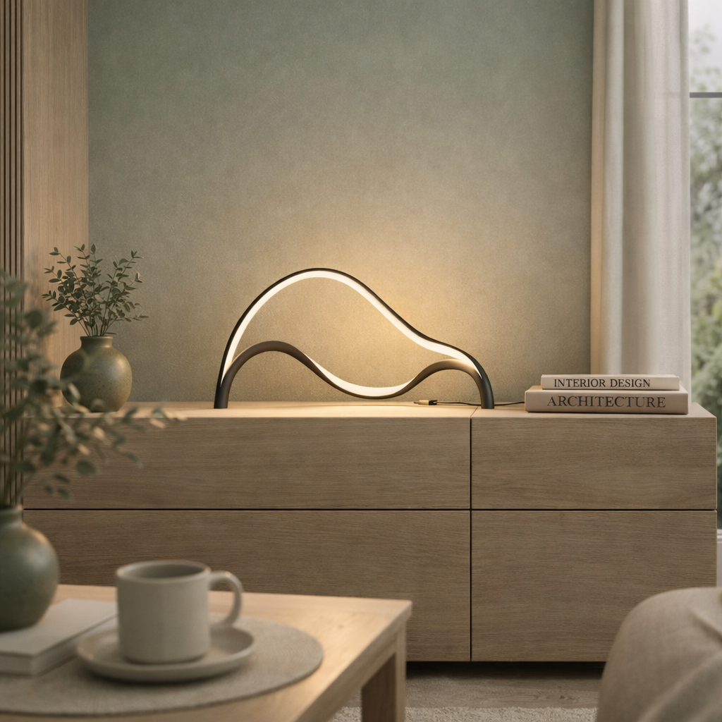 LED Table Lamp Black Modern Minimalist Warm White