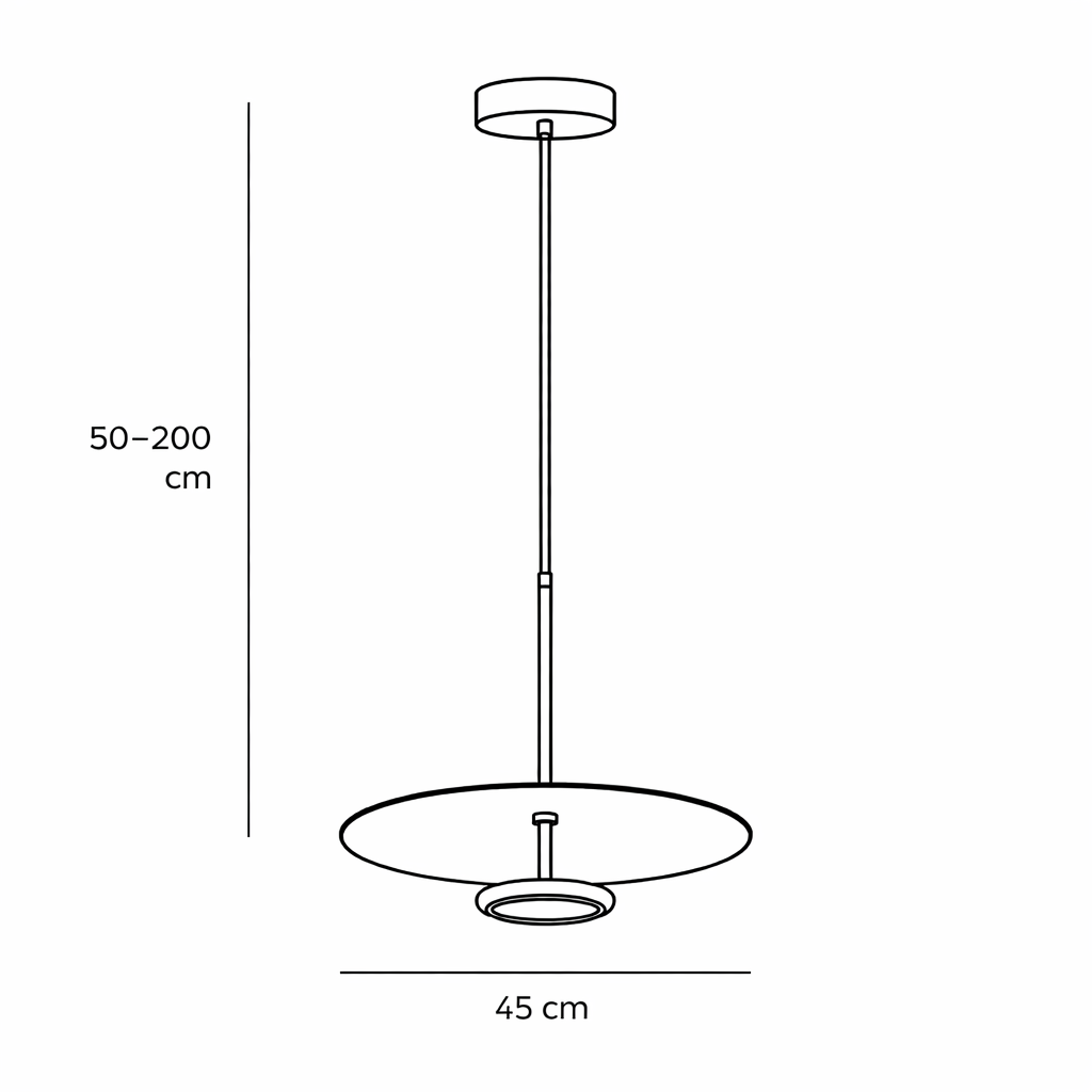 LED Pendant Light Walnut Aluminum Dimmable