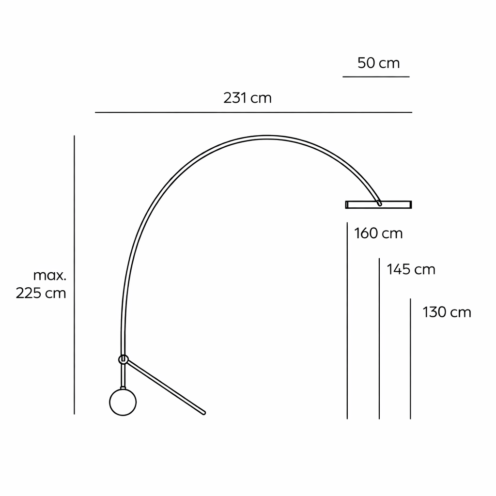 Floor Lamp Black Chrome White Modern Metal