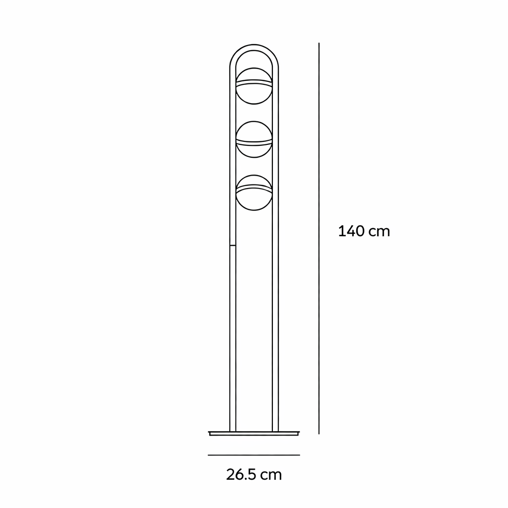 LED Floor Lamp Dimmable Glass Globe Warm White