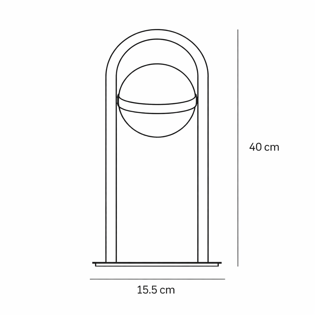 LED Table Lamp Floating Glass Ball Black Metal Touch Dimmable
