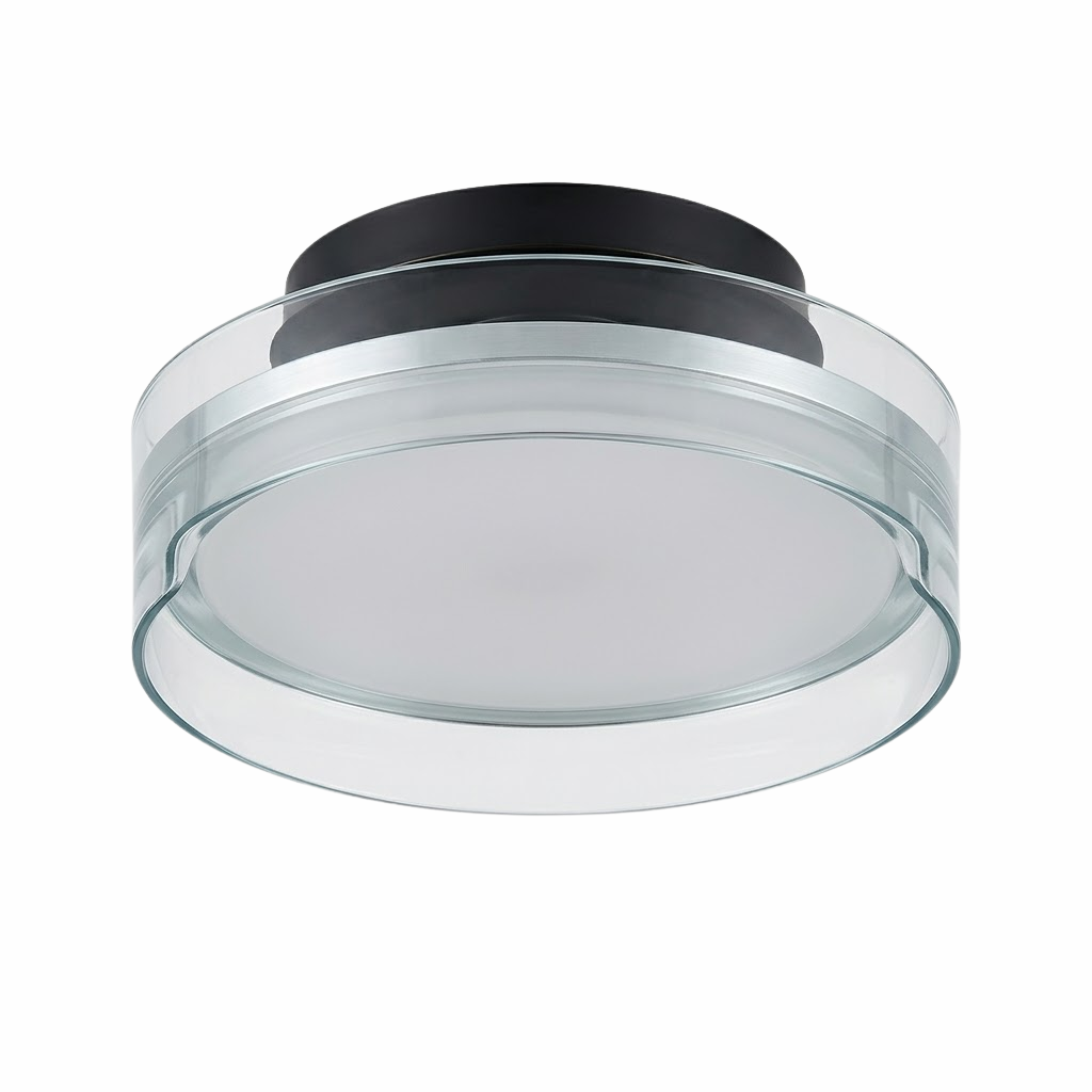 Black Chrome Glass Ceiling Light Fixture