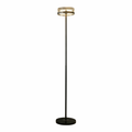 Black Chrome Metal Glass Floor Lamp