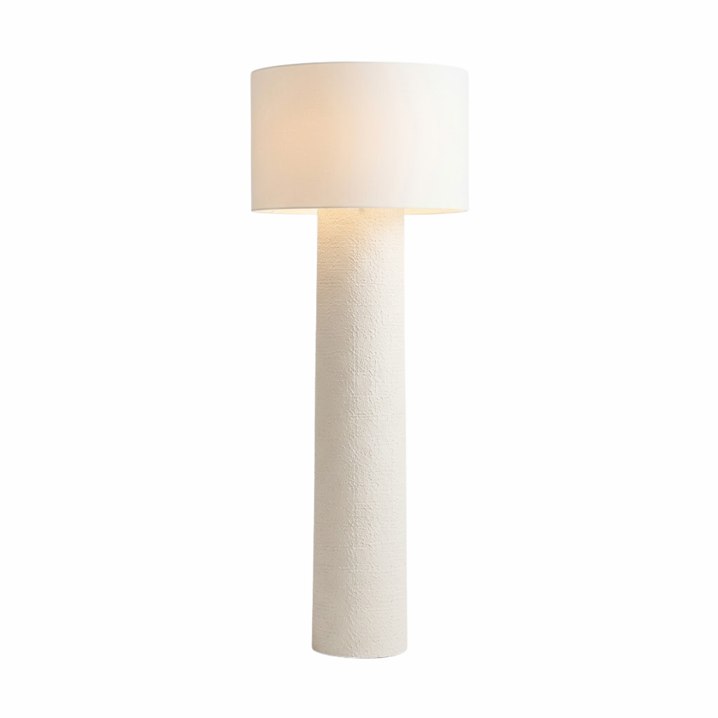 Modern Cream Floor Lamp Metal Standing Light