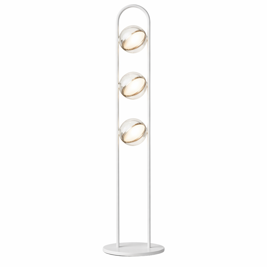 LED Floor Lamp Dimmable Glass Globe Warm White