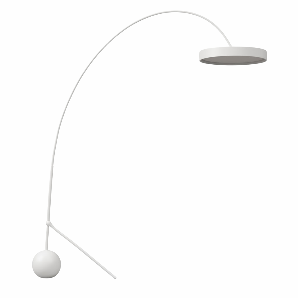 Floor Lamp Black Chrome White Modern Metal